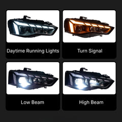 LED Headlights for 2013-2017 Audi A5 S5 8T 8F Facelift | RS-Style Start-Up Animation, White DRL, Plug & Play