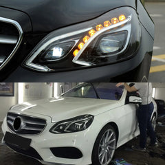 LED Headlights for 2014-2016 Mercedes W212 Facelift E350 E400 E550 | White DRL, Plug & Play