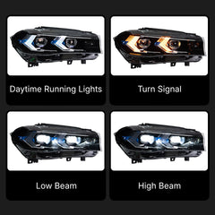 LED Headlights for 2014-2018 BMW X5 F15 | White DRL, Arrow-Style, Sequential Signals, Plug & Play