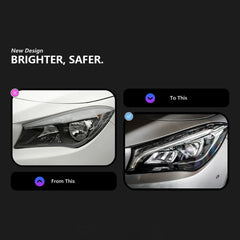 LED Headlights for 2014-2019 Mercedes-Benz CLA C117/W117 | Start-Up Animation, White DRL, Plug & Play