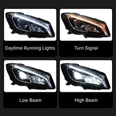 LED Headlights for 2014-2019 Mercedes-Benz CLA C117/W117 | Start-Up Animation, White DRL, Plug & Play