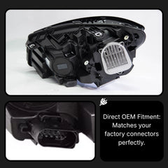 LED Headlights for 2014-2019 Mercedes-Benz CLA C117/W117 | Start-Up Animation, White DRL, Plug & Play