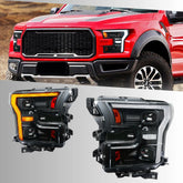 LED Headlights for 2015-2020 Ford F-150 (XL to Raptor) | Startup Animation, Dual-Color DRL