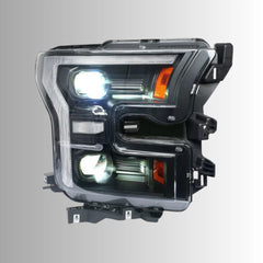 LED Headlights for 2015-2020 Ford F-150 (XL to Raptor) | Startup Animation, Dual-Color DRL