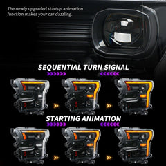LED Headlights for 2015-2020 Ford F-150 (XL to Raptor) | Startup Animation, Dual-Color DRL