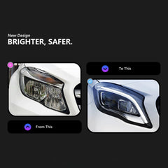 LED-Scheinwerfer für 2015-2020 Mercedes-Benz GLA X156 | Nur Halogen ab Werk, Startanimation