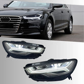 LED Headlights for 2016-2018 Audi A6 C7.5 Facelift | For Factory Xenon Non-Adaptive Models Only | Start-Up Animation, White DRL, Plug & Play