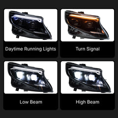 LED-Scheinwerfer für 2016-2023 Mercedes Vito/V-Klasse W447 | Startanimation