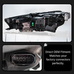 LED Headlights for 2017-2019 Audi A4 8W B9 Pre-Facelift | RS-Style, Start-Up Animation, White DRL, Plug & Play