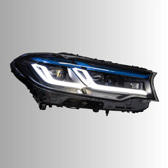 LED Headlights for 2017-2020 BMW 5 Series G30 Pre-LCI | Dual Blue Eyebrow, Dual-Color DRL, Plug & Play