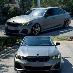 LED Headlights for 2019-2022 BMW 3 Series G20 Pre-LCI | Dual-Color Fang DRL, Plug & Play