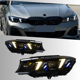 LED Headlights for 2019-2022 BMW 3 Series G20 Pre-LCI | Dual-Color Fang DRL, Plug & Play