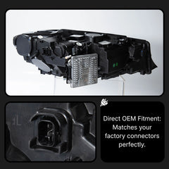 LED Headlights for 2019-2022 BMW 3 Series G20 Pre-LCI | Dual-Color Fang DRL, Plug & Play