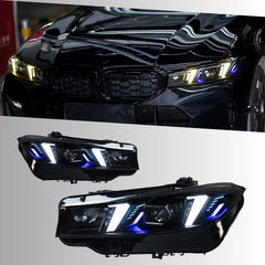 LED Headlights for 2023-2026 BMW 3 Series G20 LCI | Dual-Color Fang DRL, Plug & Play