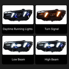 LED Headlights for 2023-2026 BMW 3 Series G20 LCI | Dual-Color Fang DRL, Plug & Play