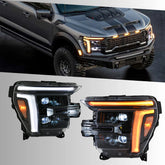 LED Headlights for 2024-2025 Ford F-150 Lariat & Up | Dual-Color DRL, Sequential Signals, Plug & Play