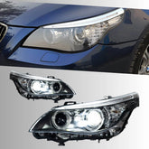 LED Headlights for BMW 5 Series E60/E61 525i-550i (2004-2010) | Angel Eyes, White DRL, Plug & Play
