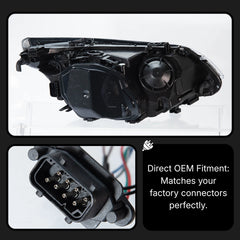 LED Headlights for BMW 5 Series E60/E61 525i-550i (2004-2010) | Angel Eyes, White DRL, Plug & Play