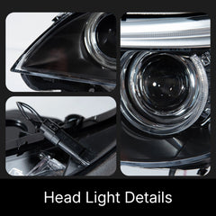 LED Headlights for BMW 5 Series E60/E61 525i-550i (2004-2010) | Angel Eyes, White DRL, Plug & Play