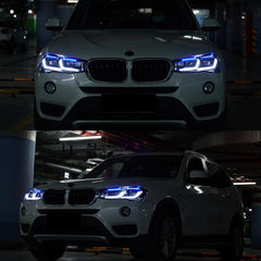 LED Headlights for BMW X3 F25 LCI (15-17) & X4 F26 (15-18) | Dual-Color DRL, Sequential Signals