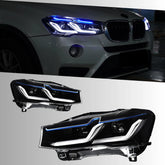 LED Headlights for BMW X3 F25 LCI (15-17) & X4 F26 (15-18) | Dual-Color DRL, Sequential Signals