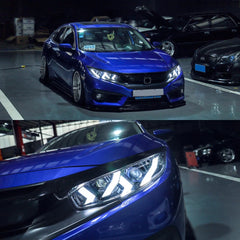 LEDHeadlightsforHondaCivic10thGen_2016-2021_LamboStyleDRL_DemonEye_1 - NOXBEAM