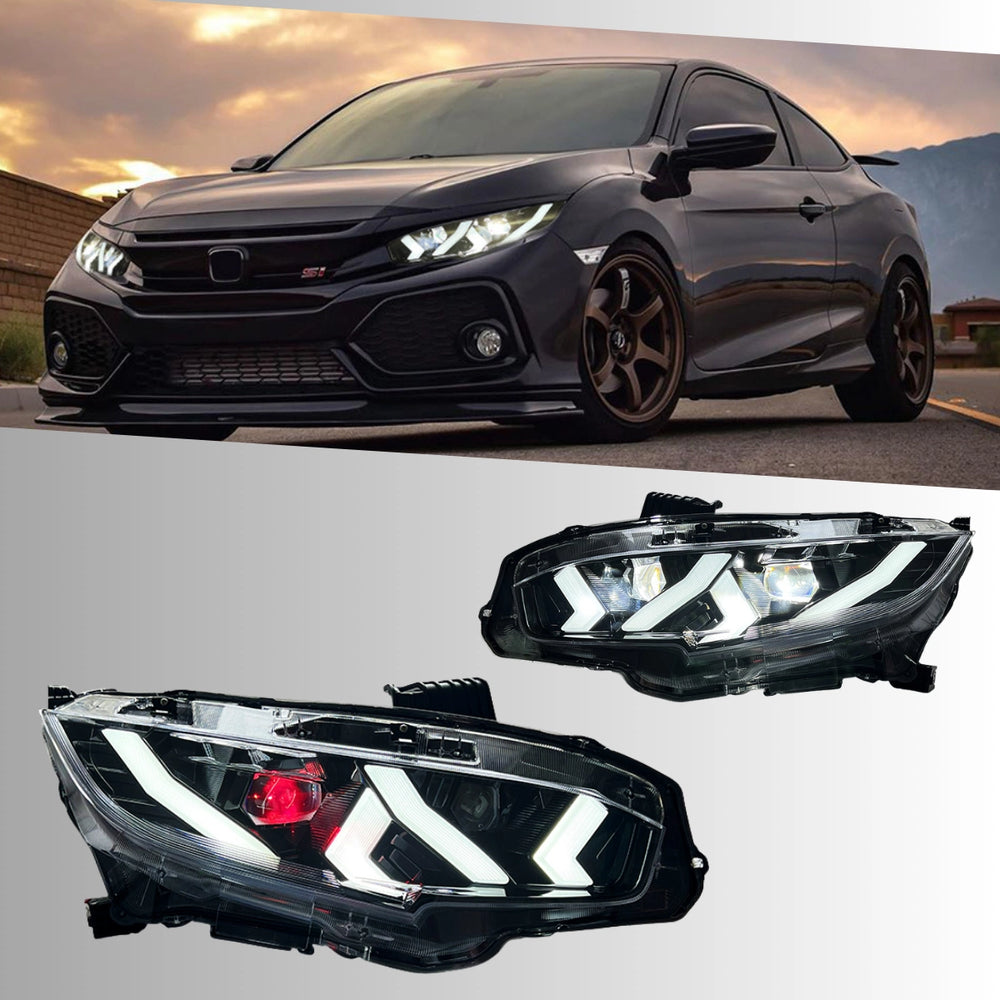 LEDHeadlightsforHondaCivic10thGen_2016-2021_LamboStyleDRL_DemonEye_2 - NOXBEAM