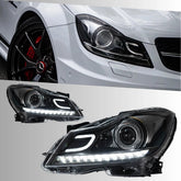 LED Headlights for Mercedes W204 2012-2014 | Halogen Upgrade Only for C250 C300 C350 Sedan, Start-Up Animation, Plug & Play