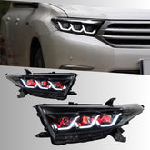 LEDHeadlightsforToyotaHighlander_2011-2013_SequentialSignals_Projector_WithDRL_RedEvilEye_2 - NOXBEAM