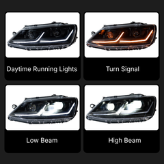LEDHeadlightsforVWJettaMk6Sedan_2011-2018_GoldWhiteDRL_StartupAnimation_DRL_ForHalogenONLY_5 - NOXBEAM