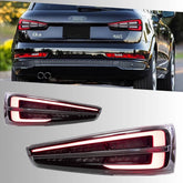 LED Tail Lights for Audi Q3 2015-2018 | OE Upgrade 8U Crossover, Clear Red Lens, Dynamic Sequential Signals, Plug & Play