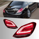 LED Tail Lights for Mercedes W205 C-Class 2015-2021 | OE Upgrade for C300 C400 C43 C63 Sedan, Sequential Signals, Plug & Play