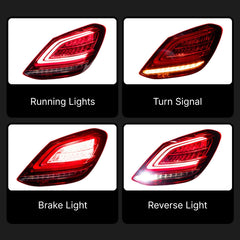 LED-Rückleuchten für 2015-2021 Mercedes C-Klasse W205 Limousine | dynamischer Blinker