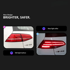 LED Tail Lights for VW Golf MK7 2015-2017 | OE Upgrade for GTI & Golf R Hatchback, Pre-Facelift, Start-Up Animation, Sequential, Plug & Play