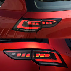 LED Tail Lights for VW Golf MK8 2022-2024 | OE Upgrade for GTI & Golf R Hatchback, Red Lens, Start-Up Animation, Sequential, Plug & Play