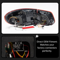 LED Tail Lights for VW Tiguan 2012-2017 | OE Upgrade for MK1 SUV R-Line, Red Lens, Start-Up Animation, Sequential, Plug & Play
