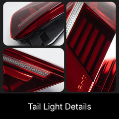 LED Tail Lights for VW Tiguan 2018-2021 | OE Upgrade for MK2 SUV SEL R-Line, Red Lens, Start-Up Animation, Sequential, Plug & Play