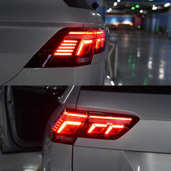 LED Tail Lights for VW Tiguan 2018-2021 | OE Upgrade for MK2 SUV SEL R-Line, Red Lens, Start-Up Animation, Sequential, Plug & Play