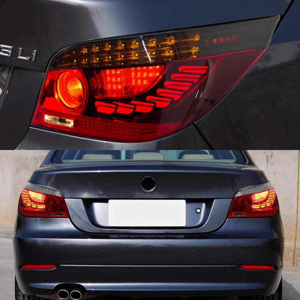 GTS-Style LED-Rückleuchten für 2004-2010 BMW 5er E60/M5 Limousine | Rot/Weiß, sequentiell