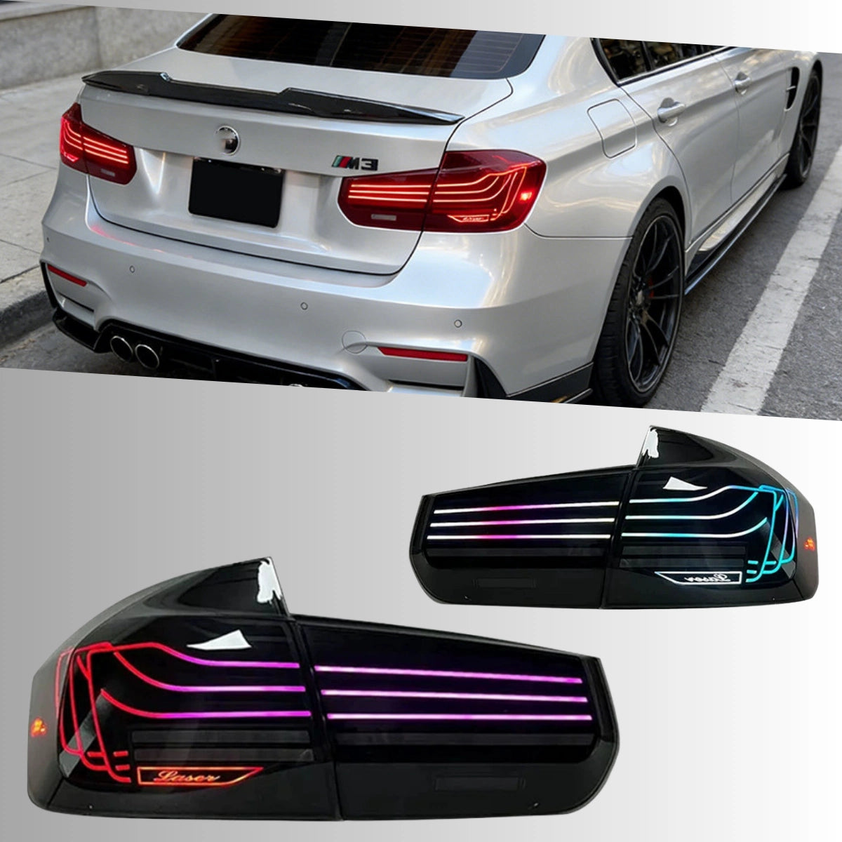 2012-2018 BMW 320i 328i 330i 335i 340i M3 F30 F80 CSL Style LED Tail Lights | RGB, Sequential
