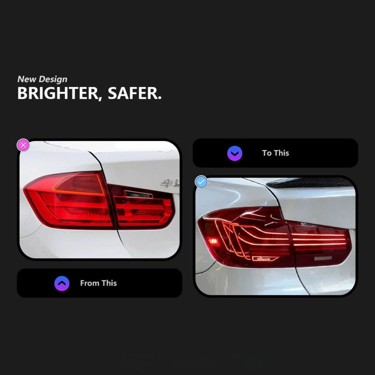 2012-2018 BMW 320i 328i 330i 335i 340i M3 F30 F80 CSL Style LED Tail Lights | RGB, Sequential