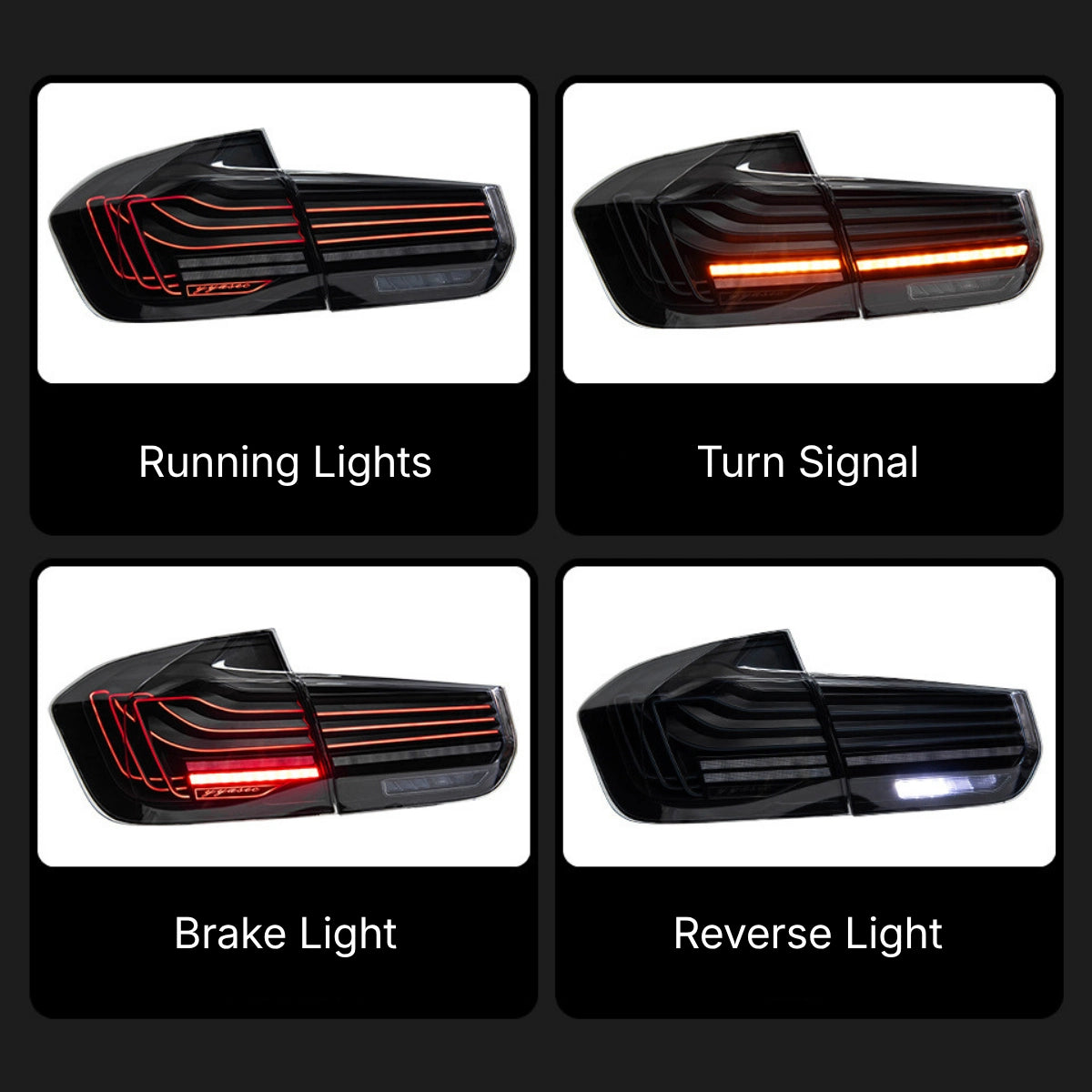 2012-2018 BMW 320i 328i 330i 335i 340i M3 F30 F80 CSL Style LED Tail Lights | RGB, Sequential