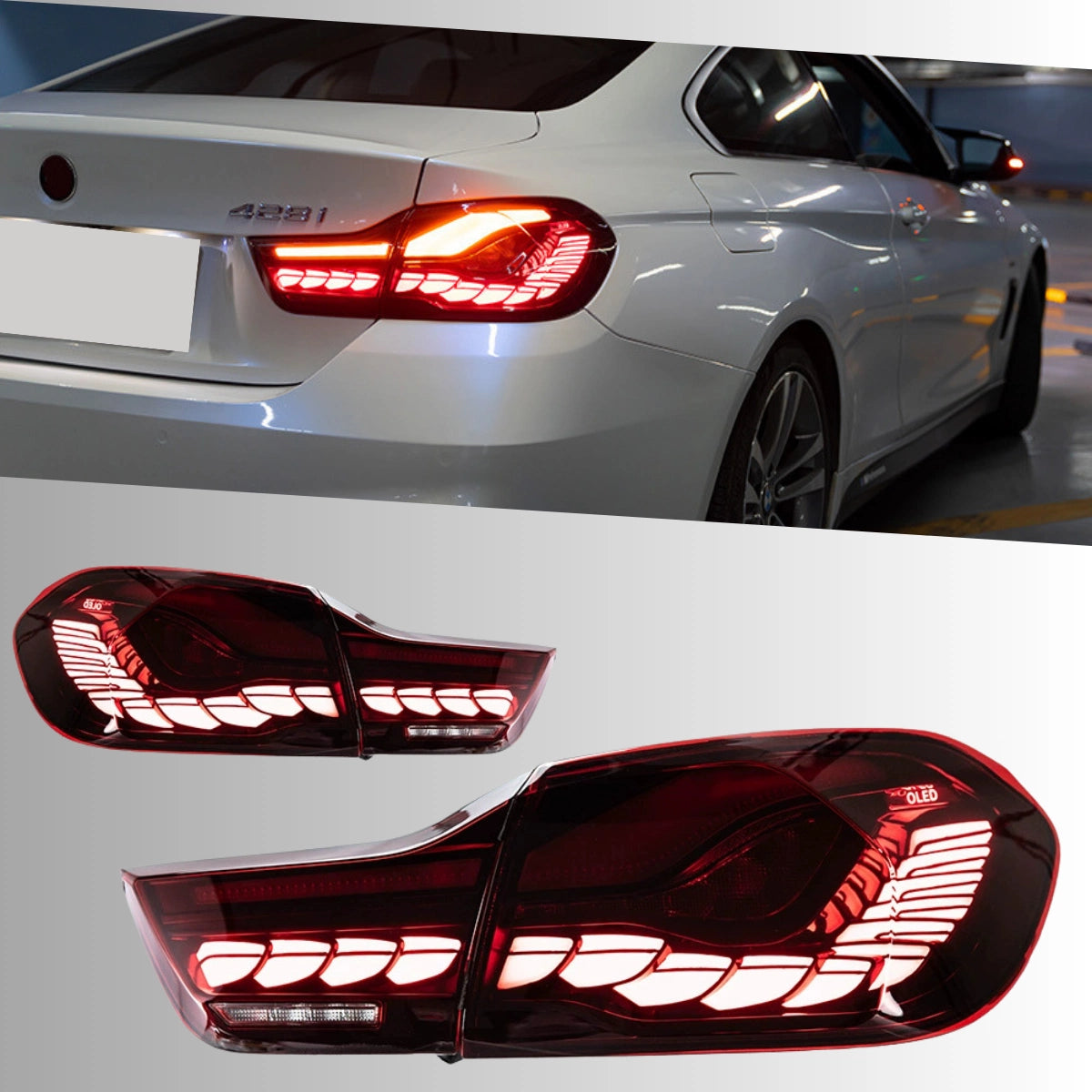 GTS LED-Rückleuchten für 2014-2020 BMW 4er F32/F36 & M4 F82 | Dragon Scale, dynamischer Blinker