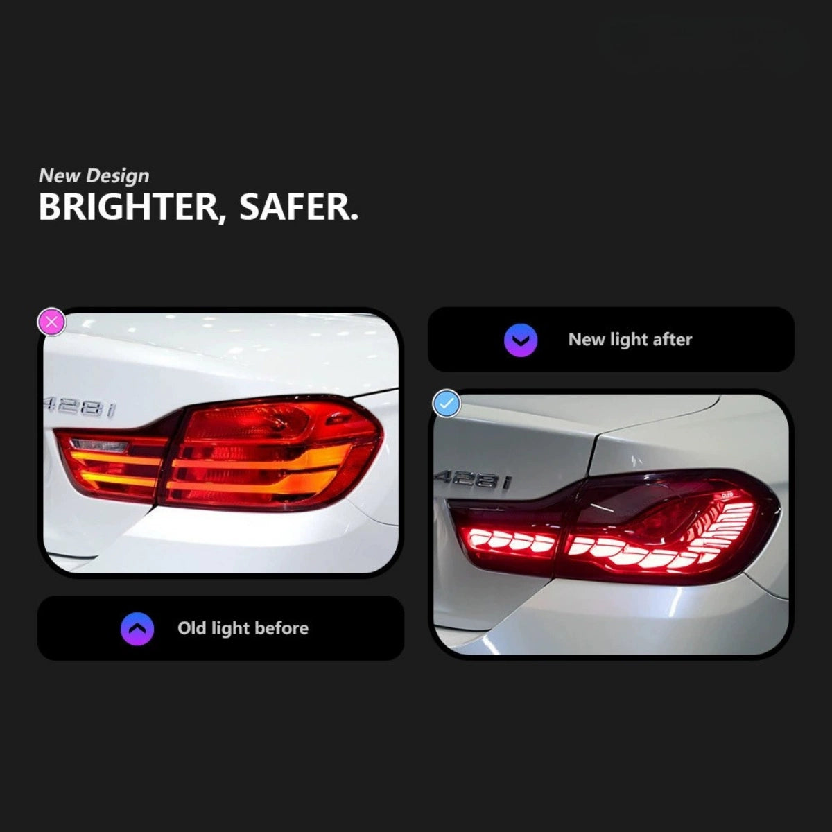 GTS LED-Rückleuchten für 2014-2020 BMW 4er F32/F36 & M4 F82 | Dragon Scale, dynamischer Blinker