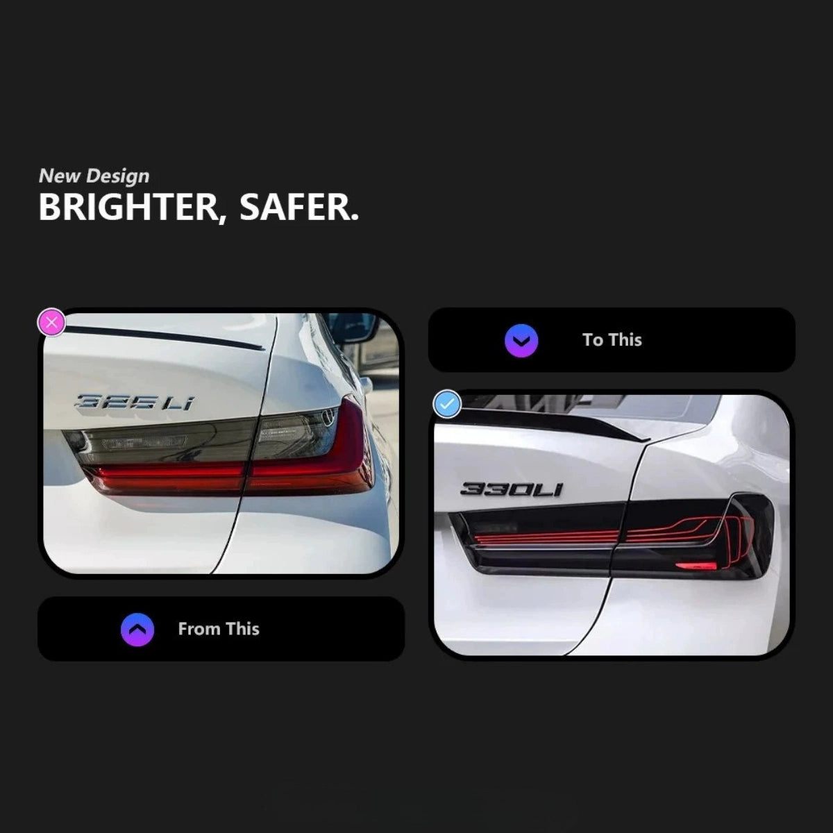 2019-2026 BMW 3 Series G20 G80 LED Tail Lights | CSL Style for 330i 330e M340i M3, Sequential, Plug & Play