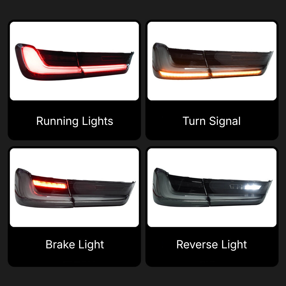 2019-2026 BMW 3 Series G20 G80 LED Tail Lights | Clear White for 330i 330e M340i M3, Plug & Play