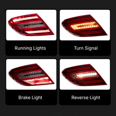LED-Rückleuchten für 2008-2014 Mercedes C-Klasse W204 Limousine | rote OEM-Optik