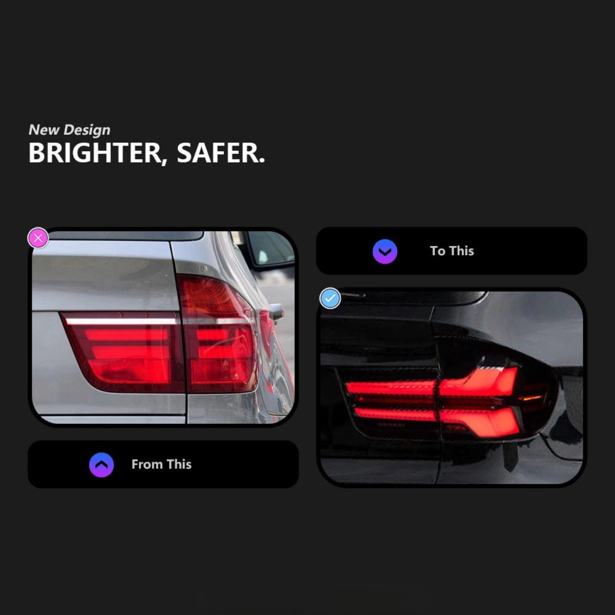 LED-Rückleuchten für 2007-2013 BMW X5 E70 | Startanimation, dynamischer Blinker, Plug & Play