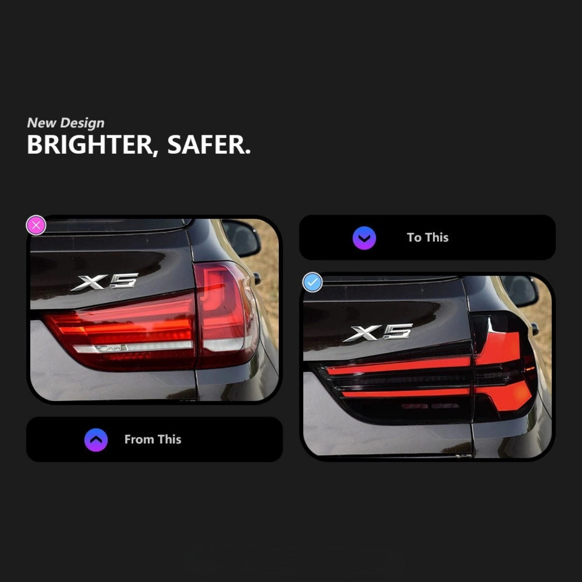 LED-Rückleuchten für 2014-2018 BMW X5 F15 & X5 M F85 | Startanimation, dynamischer Blinker