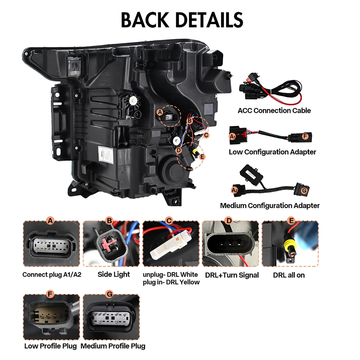 Dual-Projector LED Headlights for 2021-2023 Ford F-150 (XL to Raptor) | Startup Animation, Dual-Color DRL